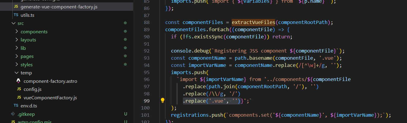 Update Vue.js component factory