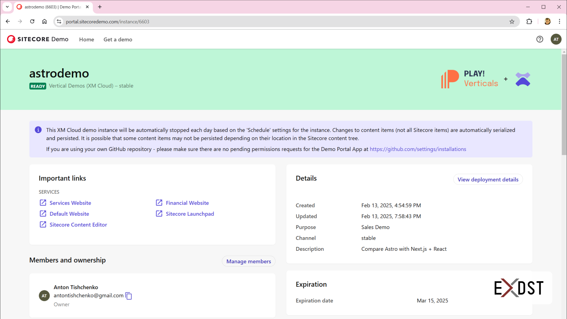 Cover Image for Sitecore Astro Verticals Demo Website: Running on Sitecore Demo Portal