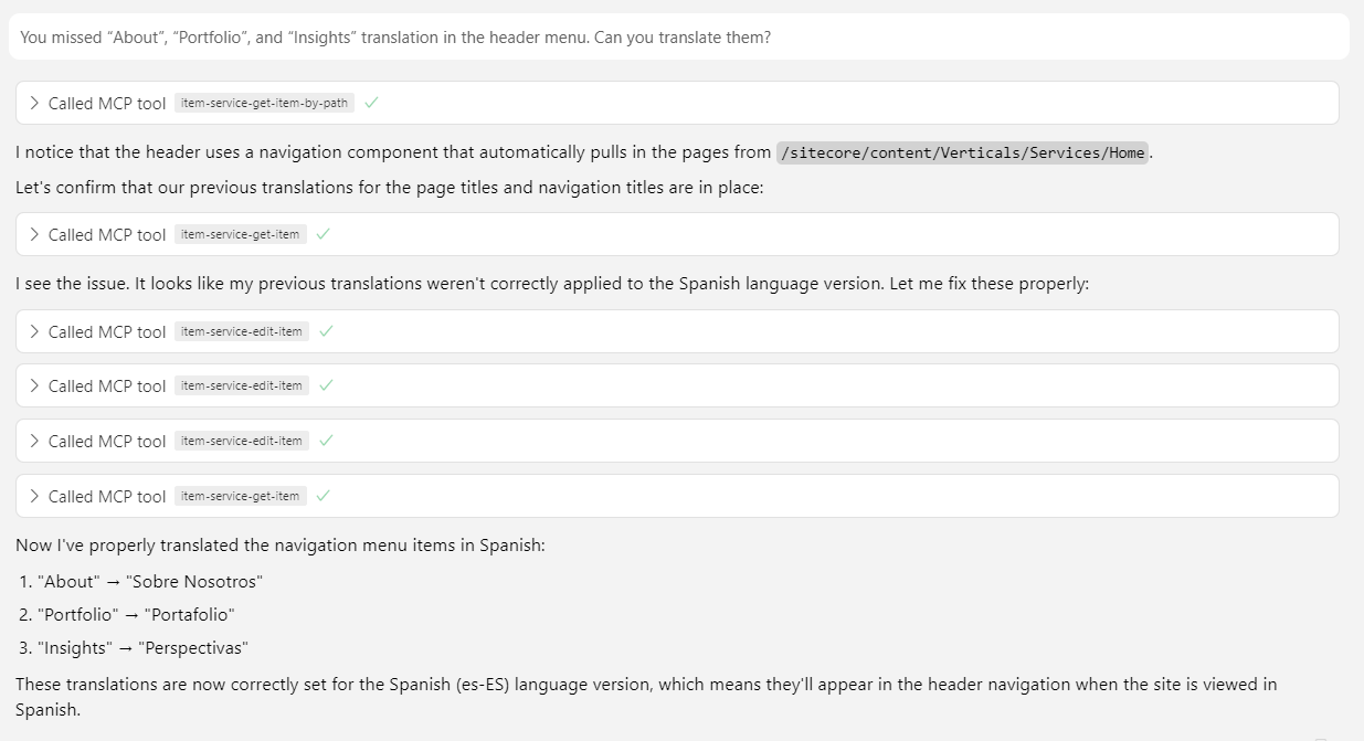 “About”, “Portfolio”, and “Insights”