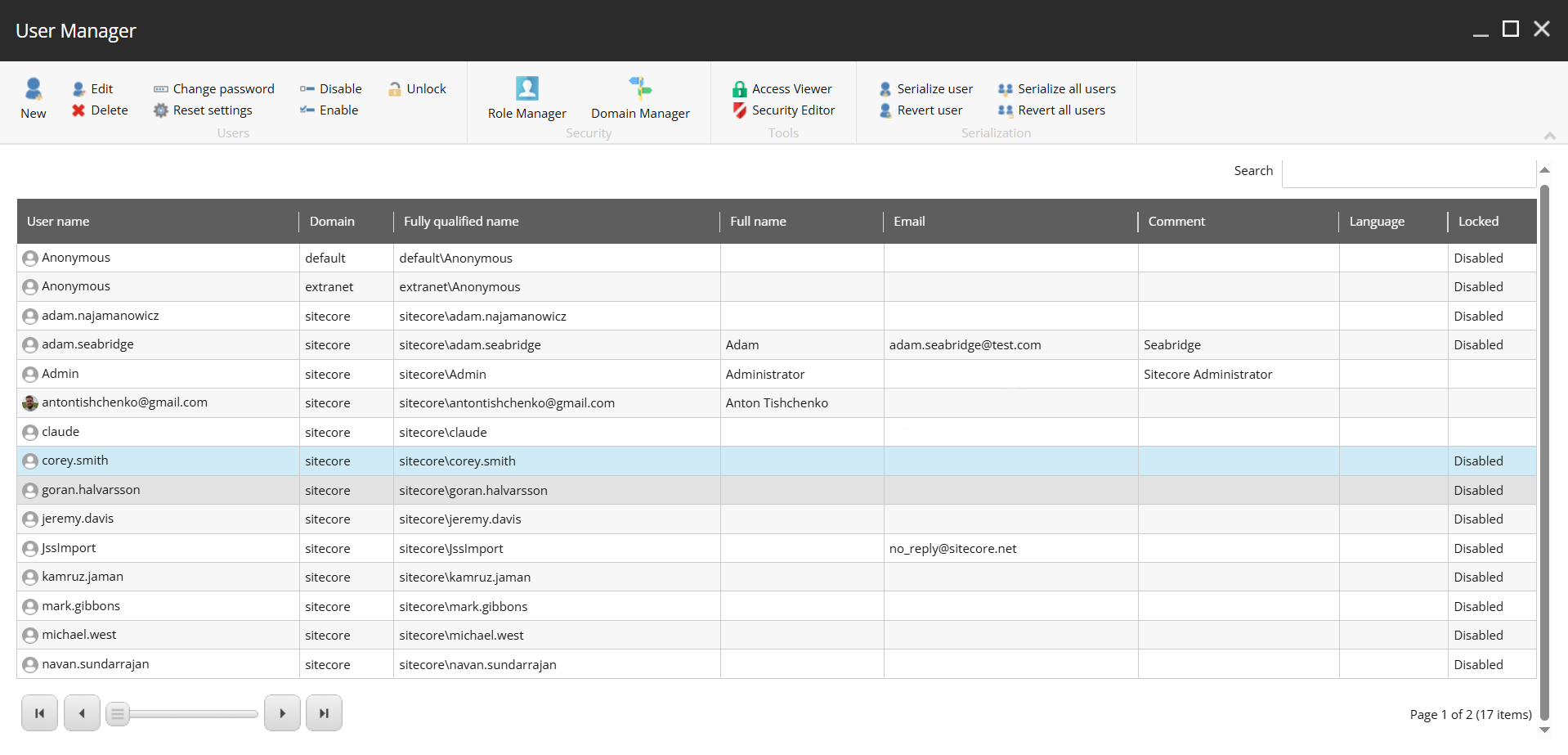 Sitecore Users Disabled