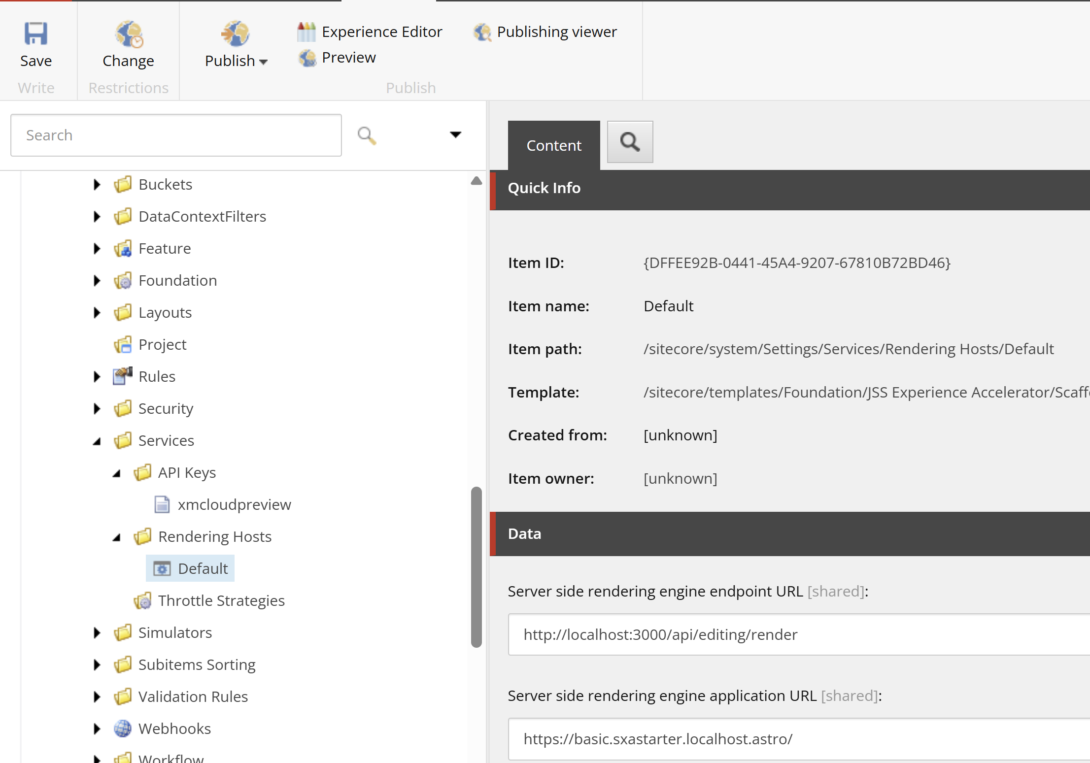 Set wrong rendering host