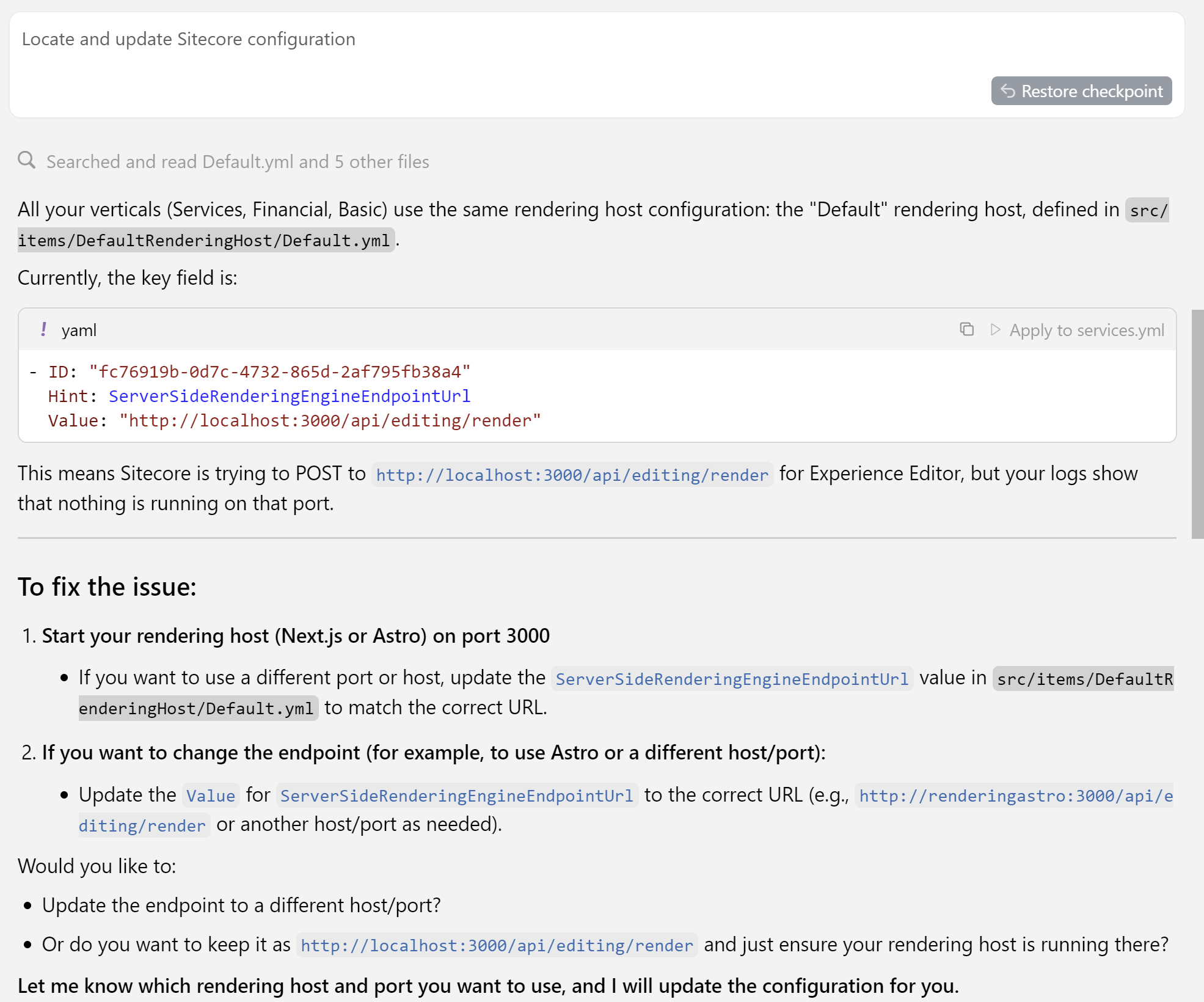 Locate and update Sitecore configuration