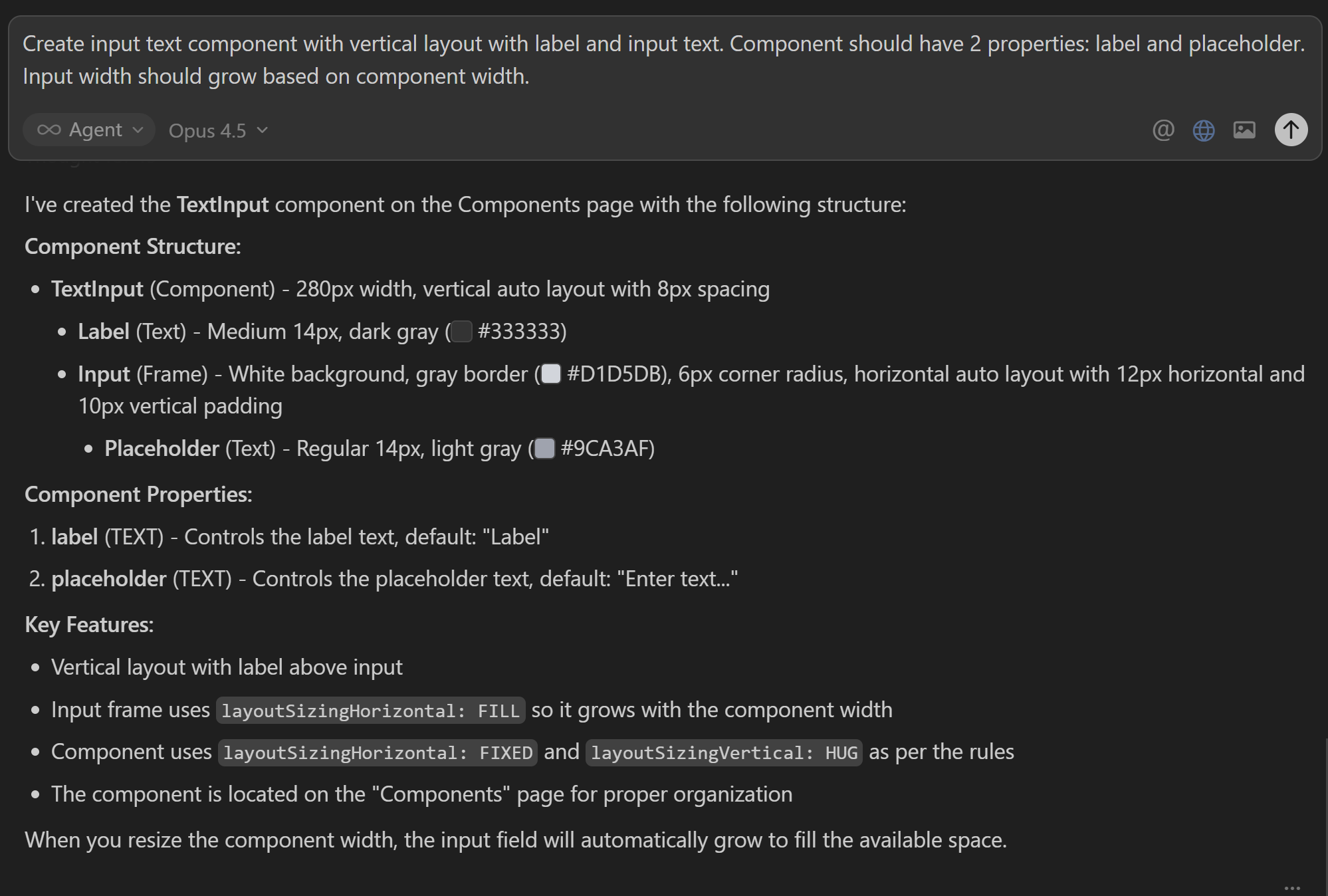 Input component: Cursor