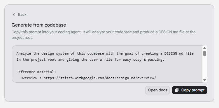 DESIGN.md generation in Claude Code